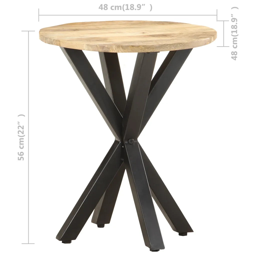 Tavolino | Tavolo laterale di Servizio 48x48x56cm in Legno Massello di Mango