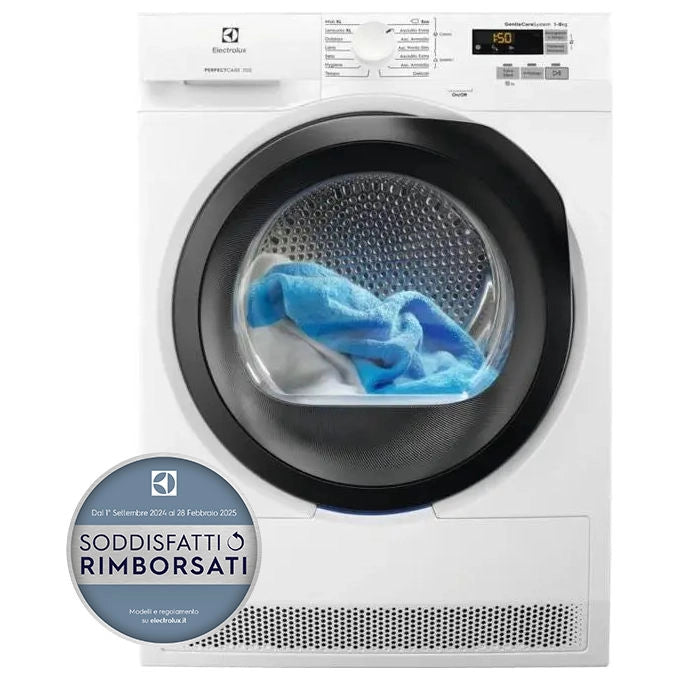 Electrolux EW7H583B PerfectCare 700 Asciugatrice Pompa di Calore 8 Kg Classe C Inverter SensiCare 67 dB (85x60x64 cm) colore Bianco