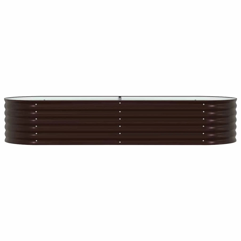 Fioriera rialzata moderna per esterni 240 x 80 x 44 cm design elegante resistente acciaio marrone 02_0058919
