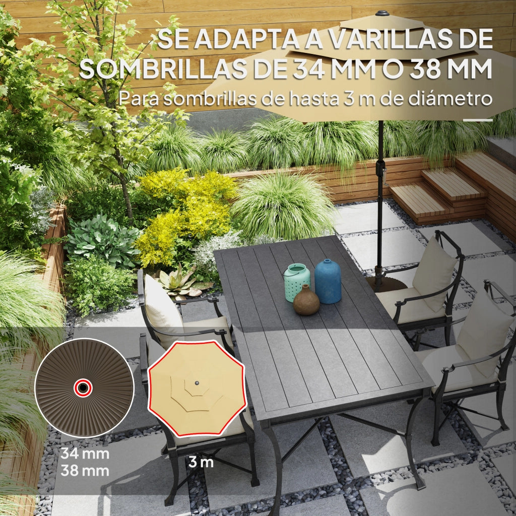 Base per Ombrellone da Giardino Riempiabile ¨C Zephmum ¨C 28 kg Sabbia 23 L Acqua ?55x30 cm Marrone