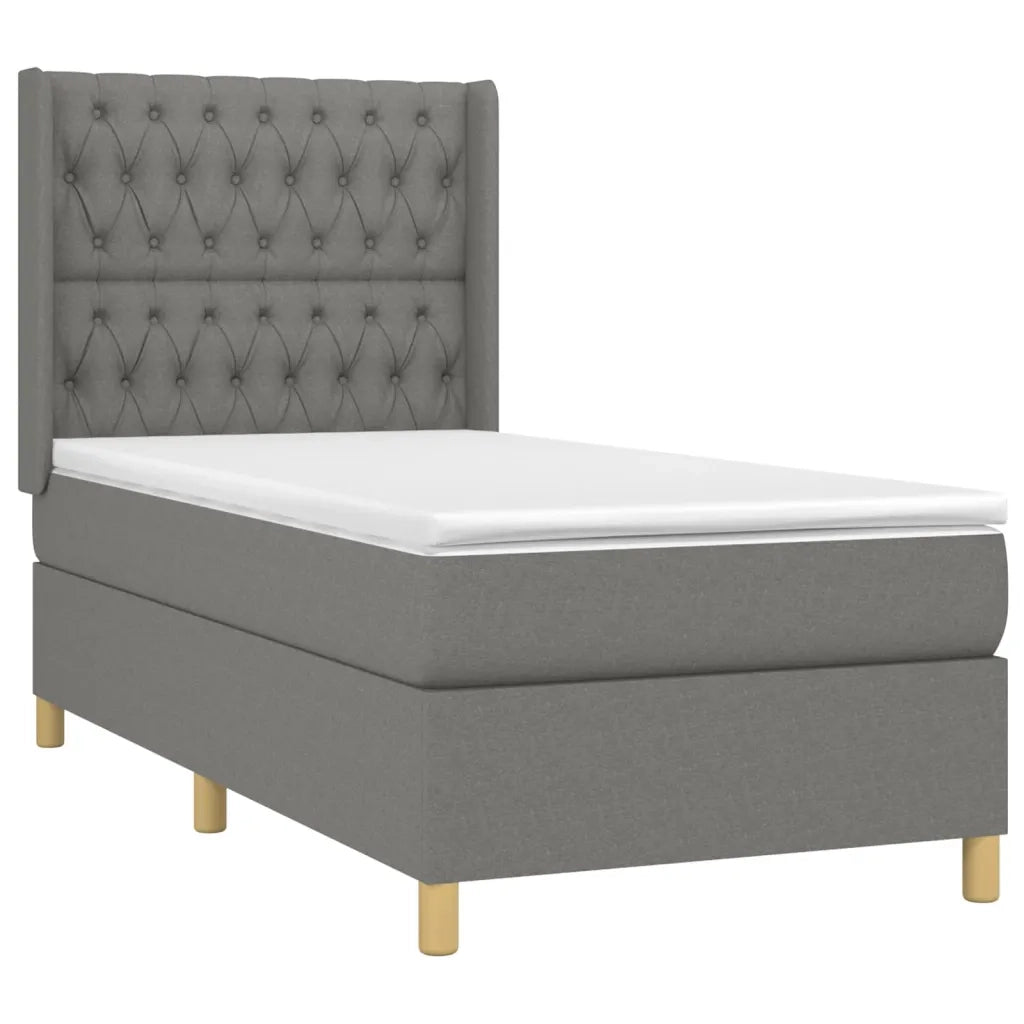 Giroletto a Molle con Materasso Grigio Scuro 100x200 cm Tessutocod mxl 123538