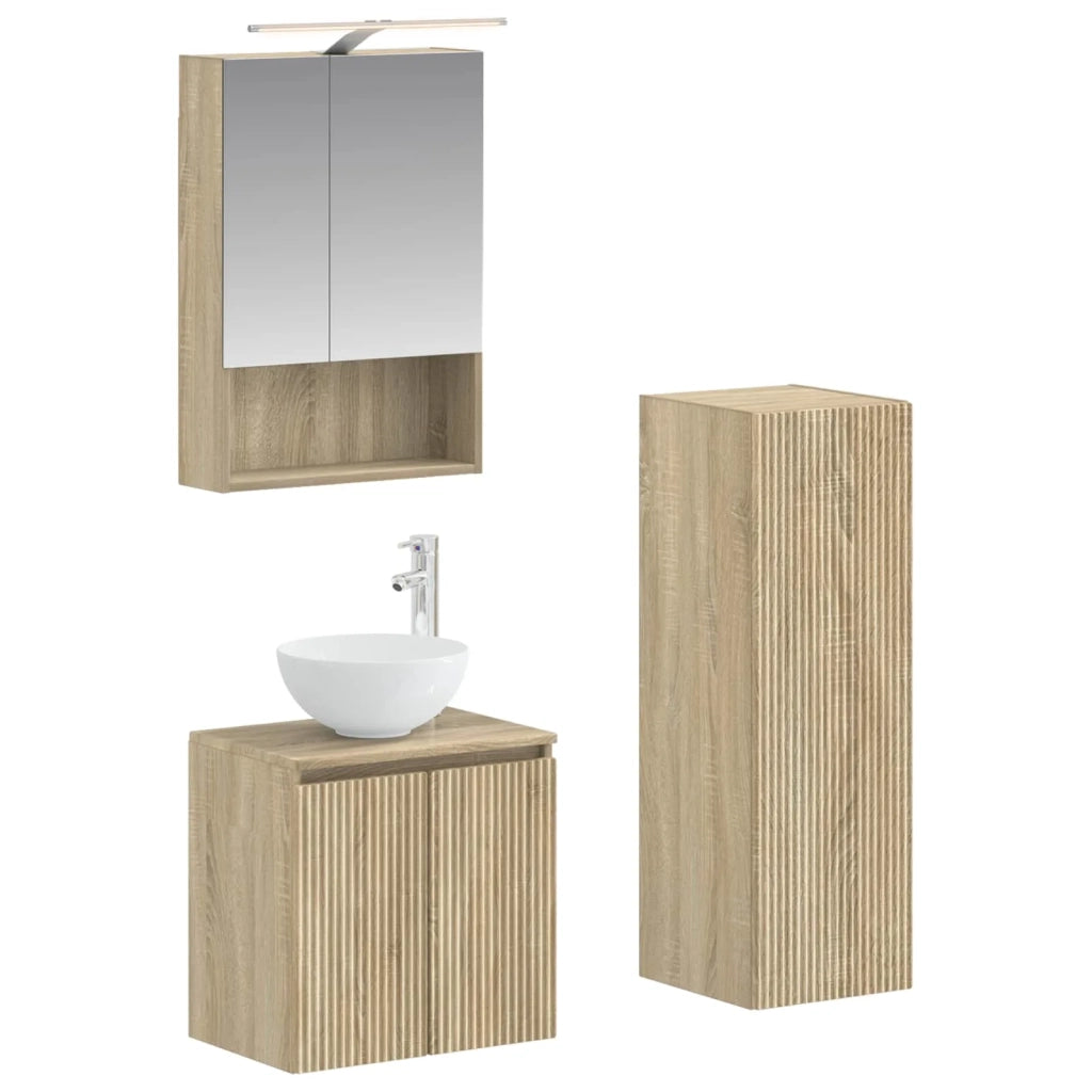 Set di mobili per il bagno 4 pcs Rovere Sonoma 3407417