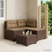 Divano da esterno-Divano da Giardino 3 posti con cuscini in look rattan PP 262782