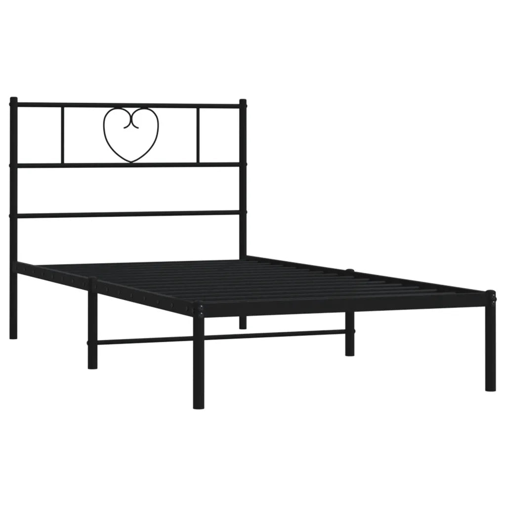 Giroletto con Testiera in Metallo Nero 107x203 cm