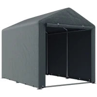 Capanno Porta Attrezzi e Tenda Garage per Bici e Moto con Copertura Anti-UV, 1.6x2m, Grigio Scuro