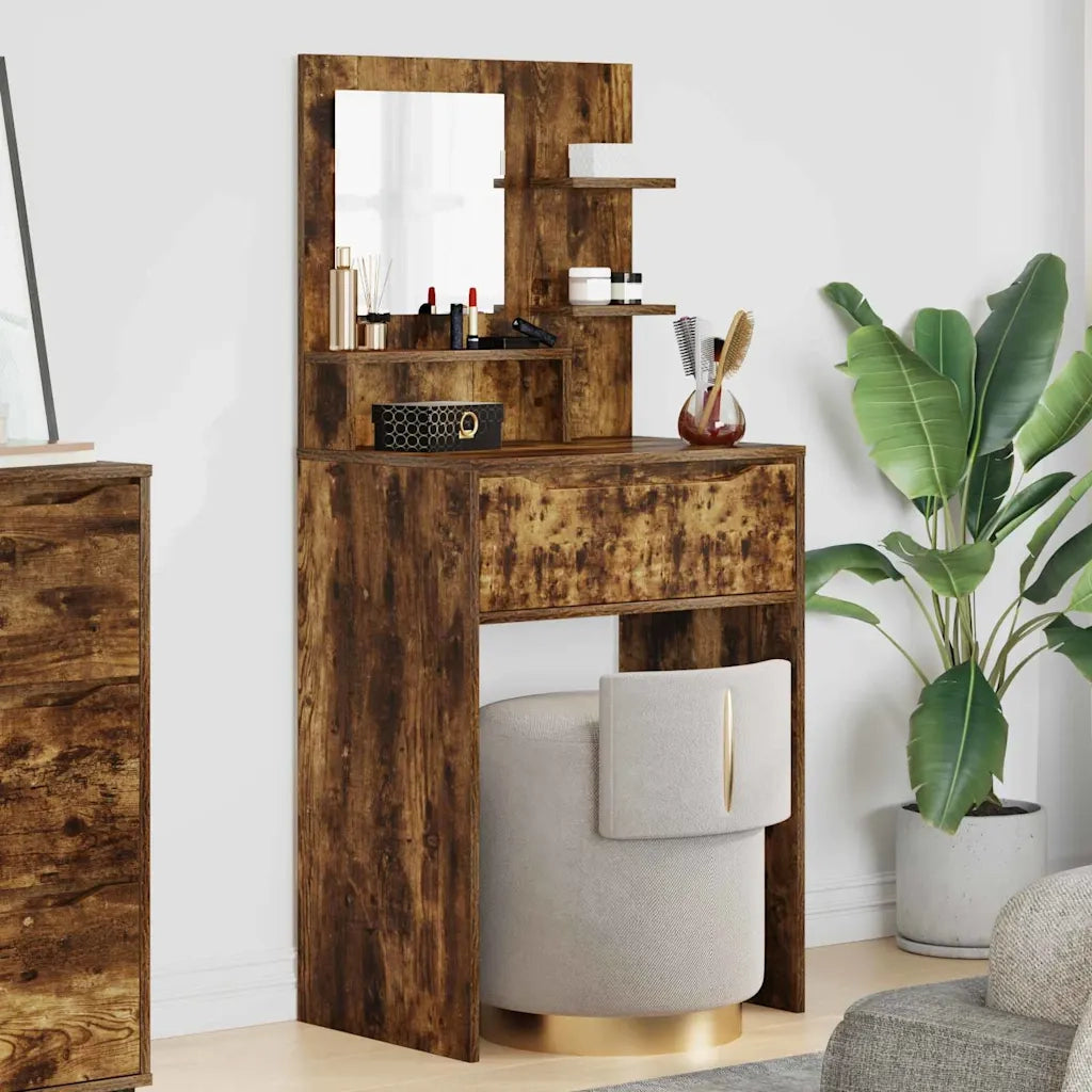 Tavoli da Trucco per Camera da Letto con cassetto Rovere fumé