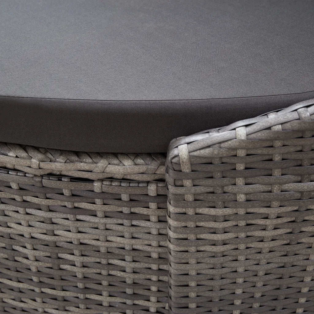 Lettino Prendisole con Baldacchino in Polyrattan Grigio 46093