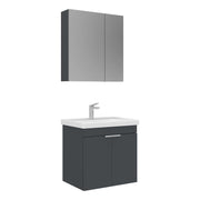 Set mobile lavabo con specchio (2 pezzi) "Desna 60" - 60 x 45 x 58 cm - Antracite opaco