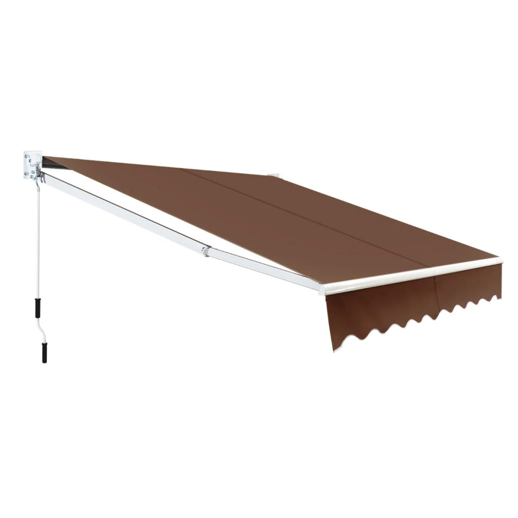 Tenda da sole retrattile 245 x 200 cm angolo regolabile 40°-100° facile da usare design moderno alluminio marrone 20_0013623