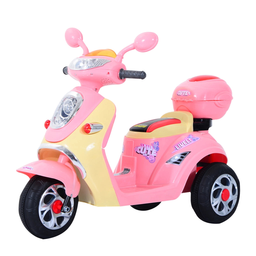 Triciclo Elettrico Moto per Bambini ¨C zephmum ¨C Rosa 108x51x75cm