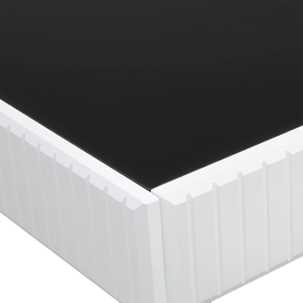 Tavolino da caffè fisso con piano parzialmente laccato per soggiorno in MDF e truciolare 110 × 50.5 × 41 cm