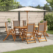 Set Pranzo da Giardino 7pz Legno Massello di Acacia e Textilene 3279312