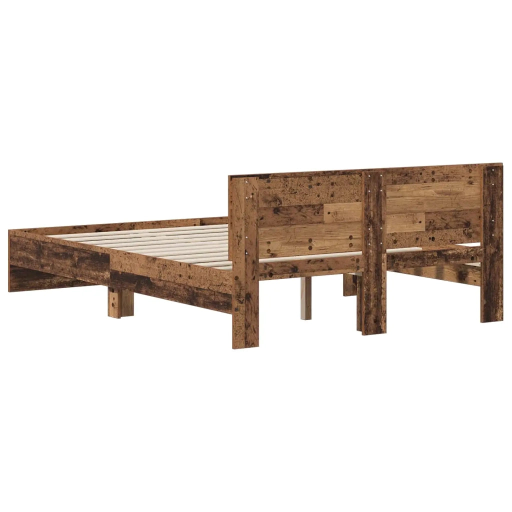 Struttura letto con testata Legno antico 135 x 190 cm 3445783