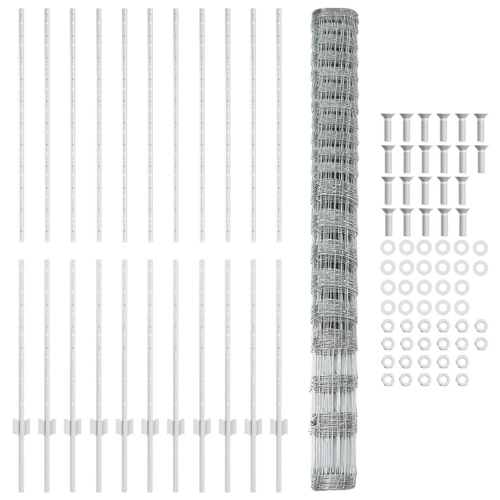 Posto per Recinto  22 pz U-Channel 160 cm Acciaio Galvanizzato