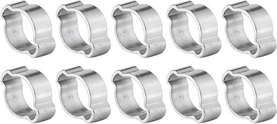Slangklemmen in acciaio inox zincato (10 pezzi) - Due-ore 5-23mm - per tubi di benzina (17-20mm)