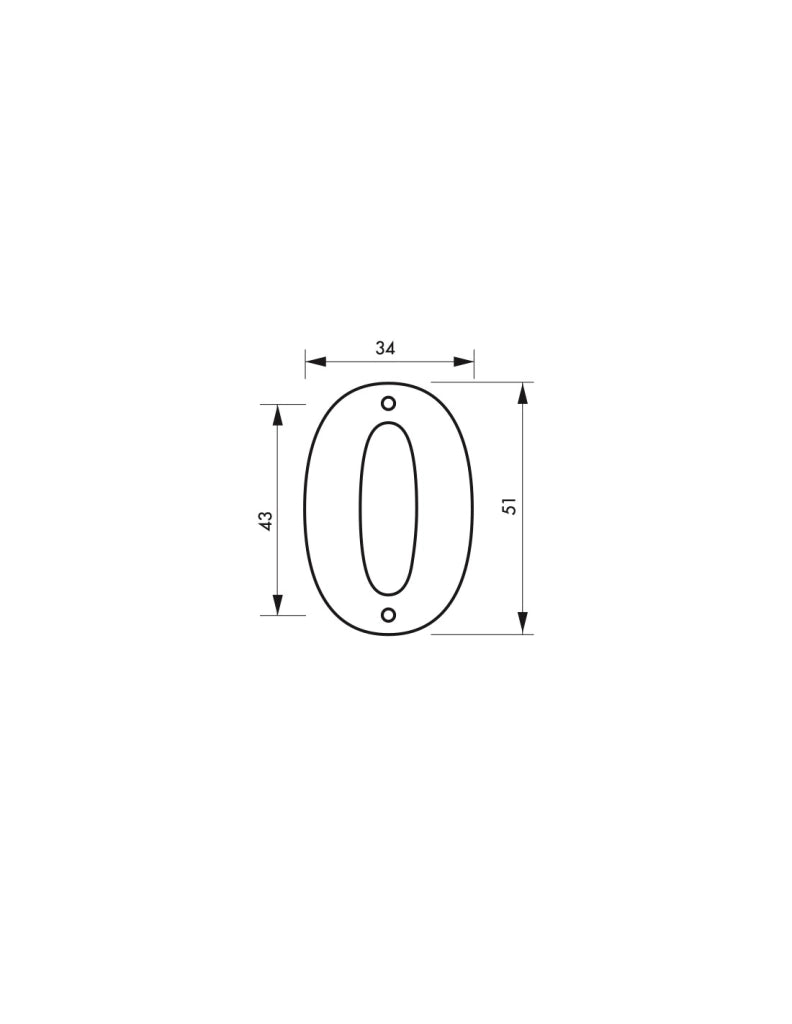 Numero "0" H 51 mm da avvitare – THIRARD