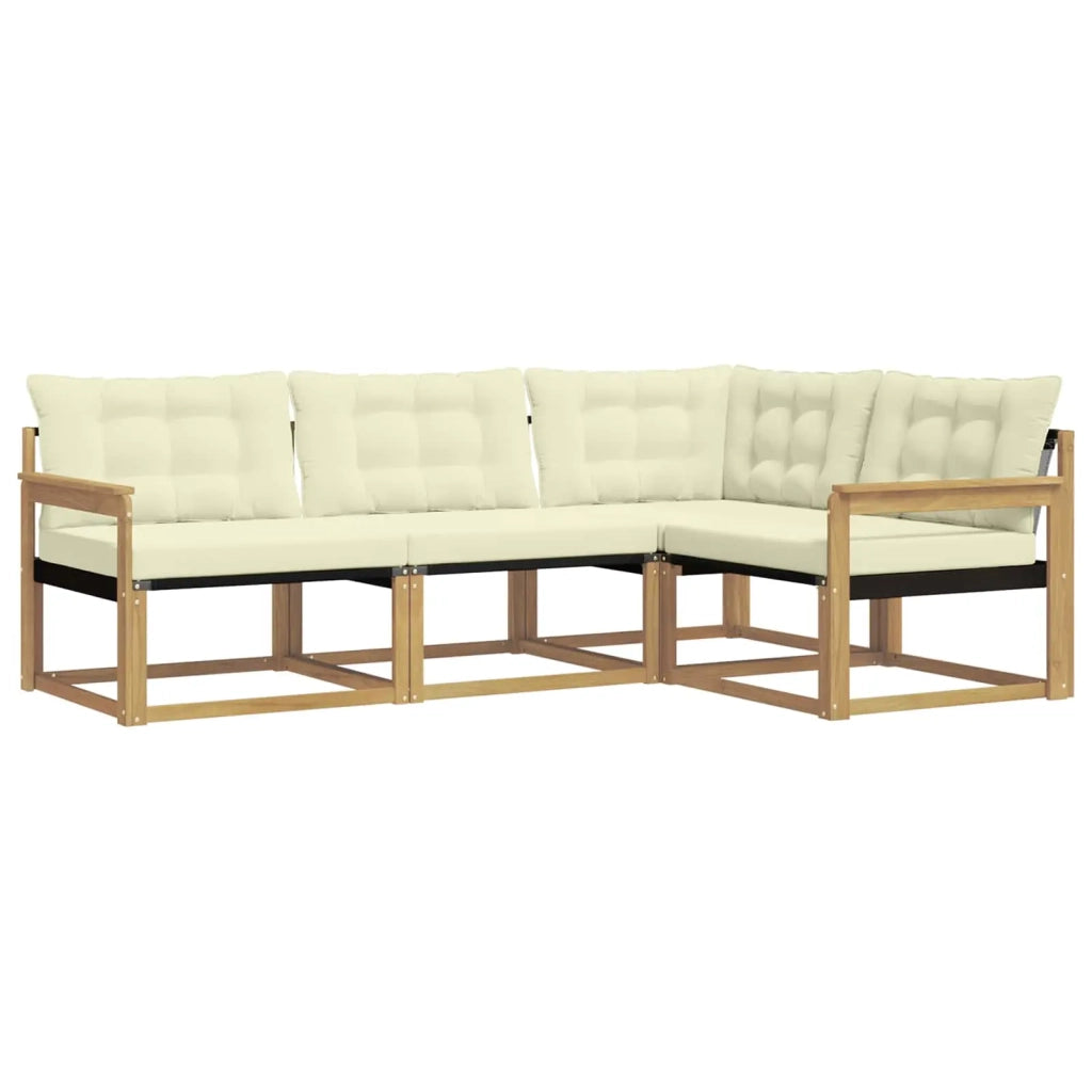 Set di divani da esterno 4 pz Bianco e Crema 3388628