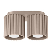 Plafoniera ovale moderna taupe 21cm 2xGU10 VISTAO Pure