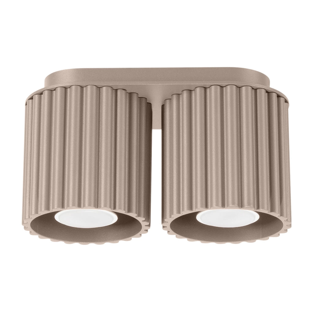 Plafoniera ovale moderna taupe 21cm 2xGU10 VISTAO Pure