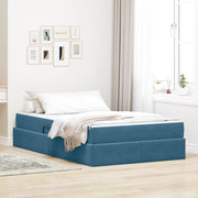 Letto con contenitore e materasso Blu 120 x 190 cm Velluto