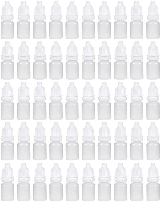 Set di 50 flaconi in plastica riutilizzabili da 2 ml con contenitore di 2 ml - ideale per viaggiatori - bianchi - riempibili con olii - set di 50 pezzi