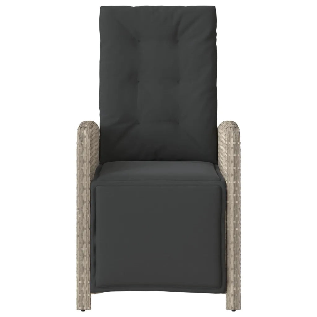 Set da Bistr¨° 3 pz | Set Salotto da Giardino con Cuscini Grigio Chiaro in Polyrattan