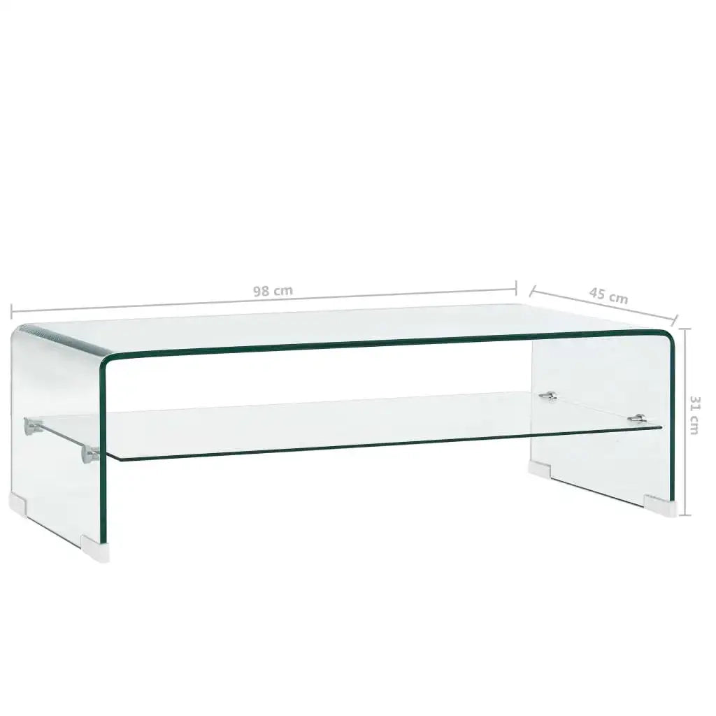 Tavolino da Salotto Trasparente 98x45x31 cm in Vetro Temperato 284745