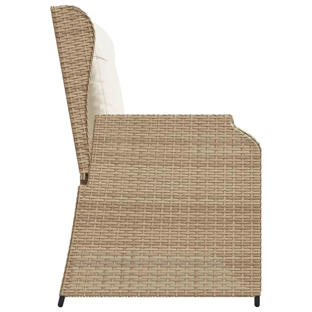 vidaXL Panchina da giardino con cuscino Beige Poly Rattan