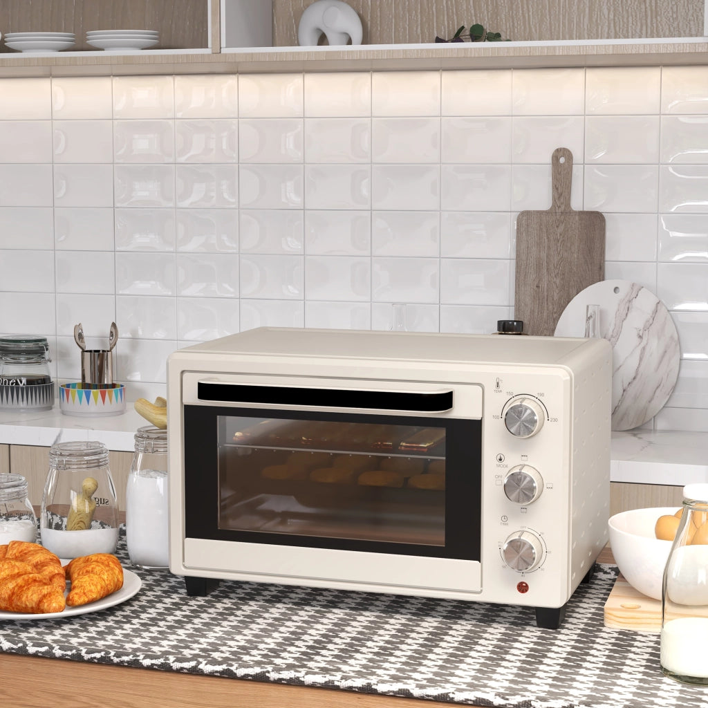 Mini Forno Elettrico 21 L 1400 W con Girarrosto; 3 Modalità e Temperatura Regolabile 100-230°C