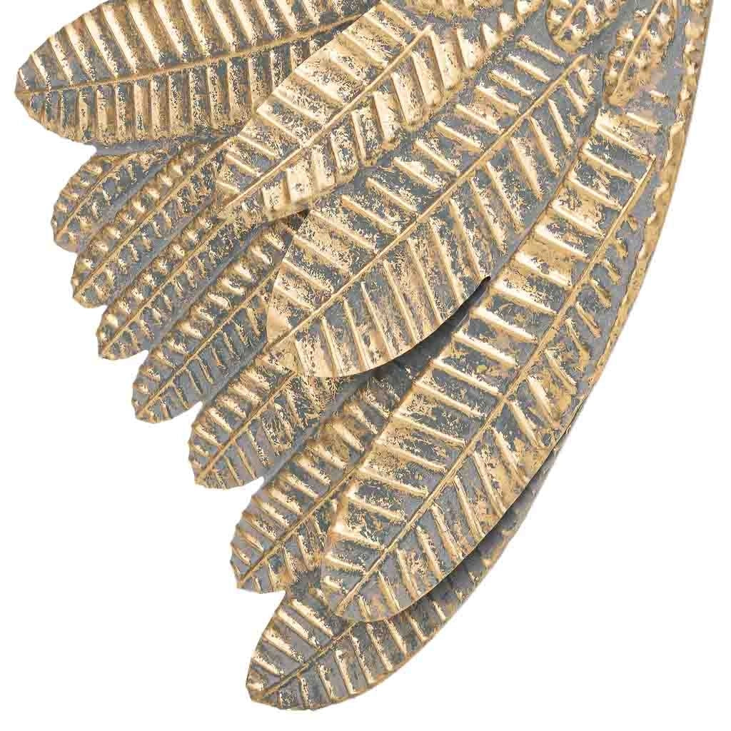 Decorazione da parete ali in metallo dorato 53x6x119 cm