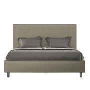 Letto matrimoniale con rete imbottito 160x190 similpelle cappuccino Goya