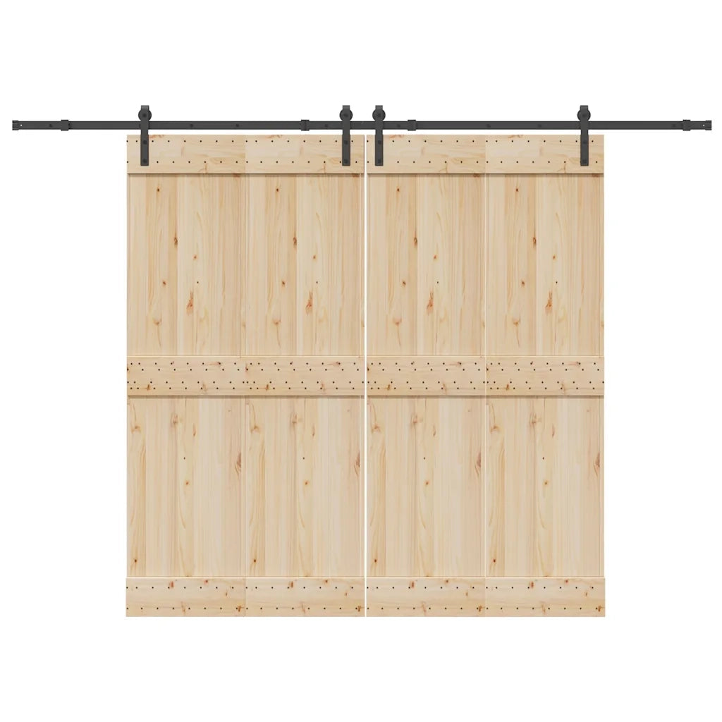 Kit di Binari per Porte Scorrevoli 305 cm Acciaio Nero CFW9209567