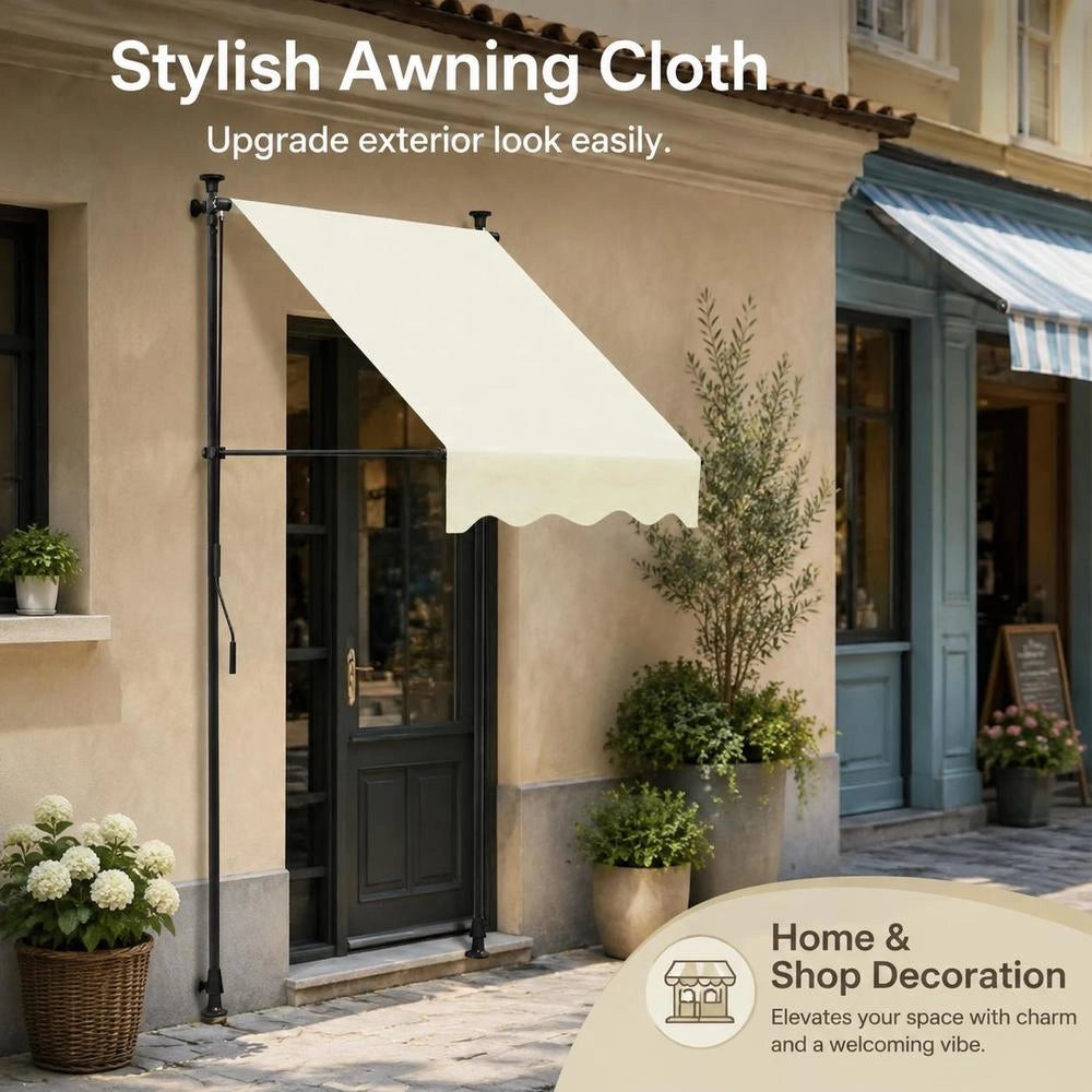 Retractable Awning, Cream, 100x150 Cm, Fabric And Steel