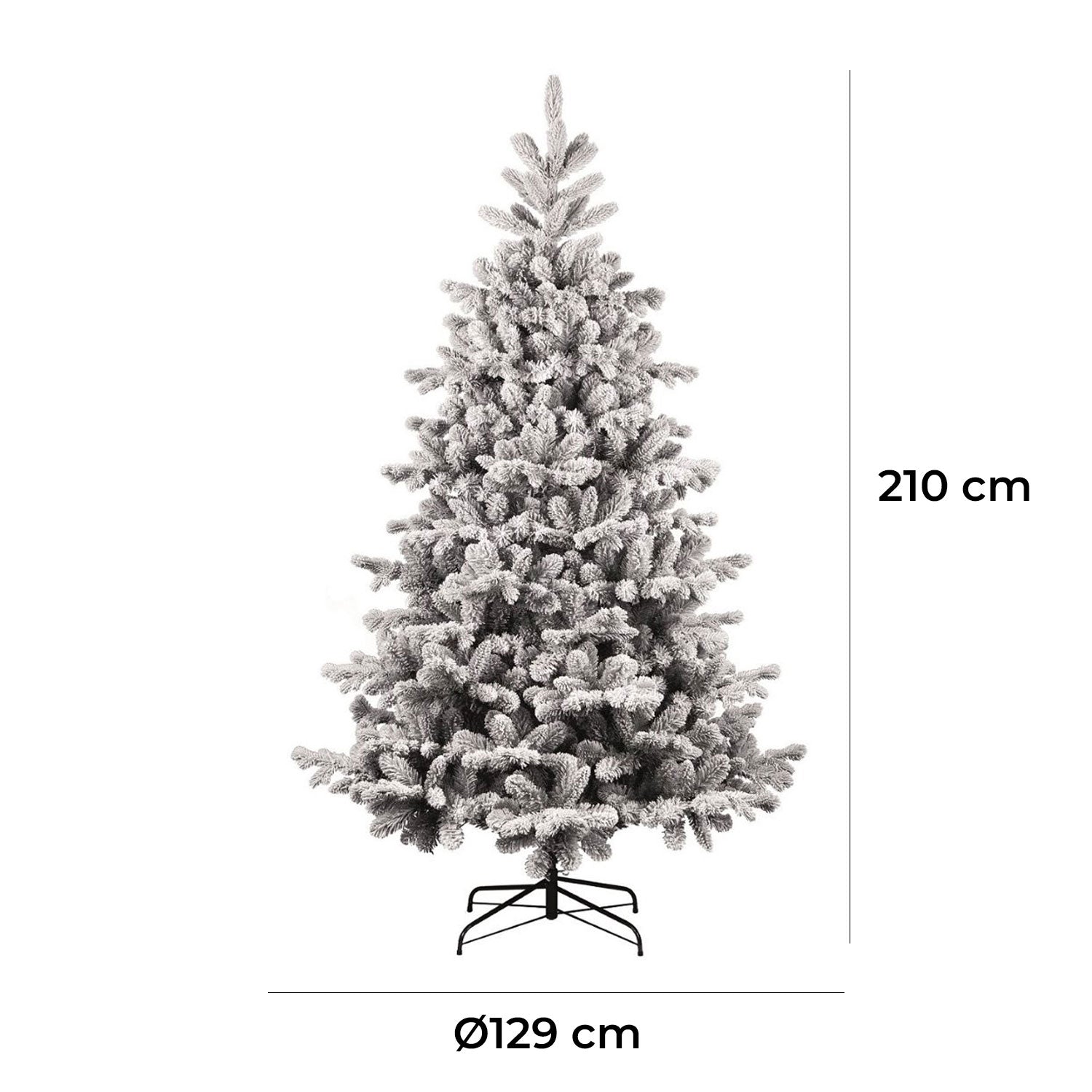 Albero di Natale Artificiale Floccato Effetto Realistico Innevato 210 cm 922 Rami con 3200 Luci Bianco Caldo e