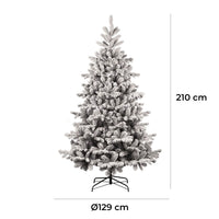 Albero di Natale Artificiale Floccato Effetto Realistico Innevato 210 cm 922 Rami con 3200 Luci Bianco Caldo e