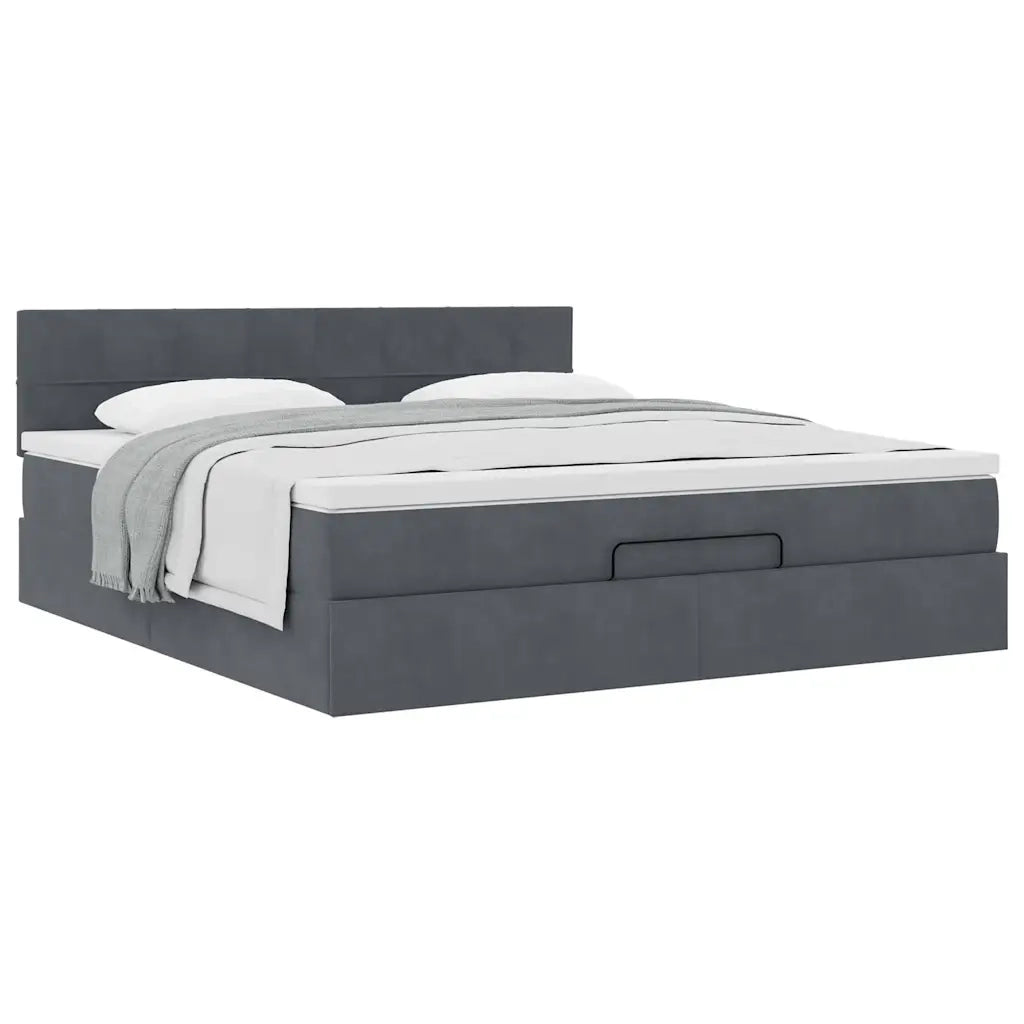 vidaXL Struttura Letto Pouf con Materasso 180x200 cm in Velluto