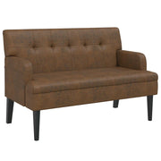 Panca con Schienale Marrone 112x65,5x75 cm in Scamosciato CFW6759104