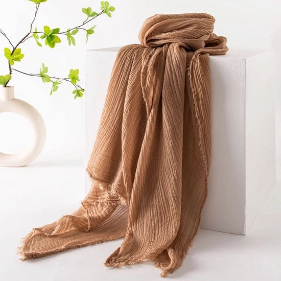 Schiacciatina per donne, lenti e estivi, colori uniformi, protezione solare, coperture per la testa, schiacciate per donne, sciarpe per la testa, grande lunga schiacciatina leggera di gesso 74”×39” - Caffè chiaro - 190*100cm