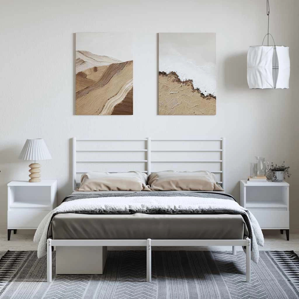 Giroletto con Testiera Metallo Bianco 150x200 cmcod mxl 129426