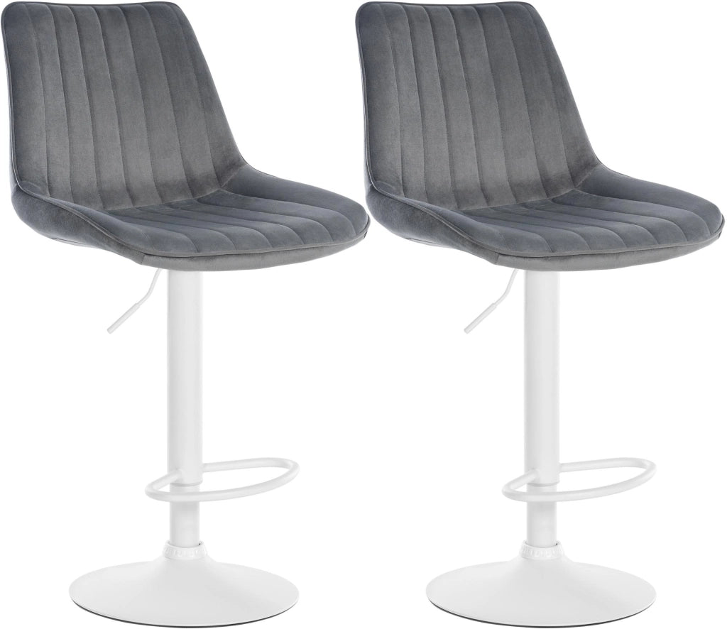 2er Set Barhocker Toni Samt weiЯ