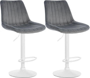 2er Set Barhocker Toni Samt weiЯ