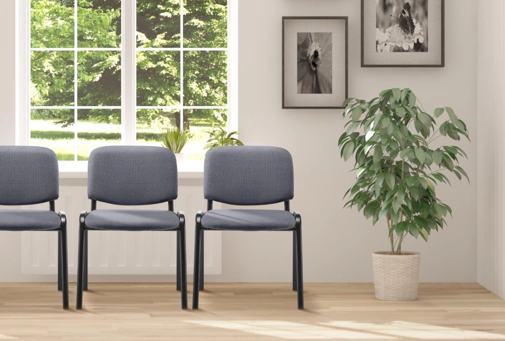 Sedia Ken in stoffa grigio