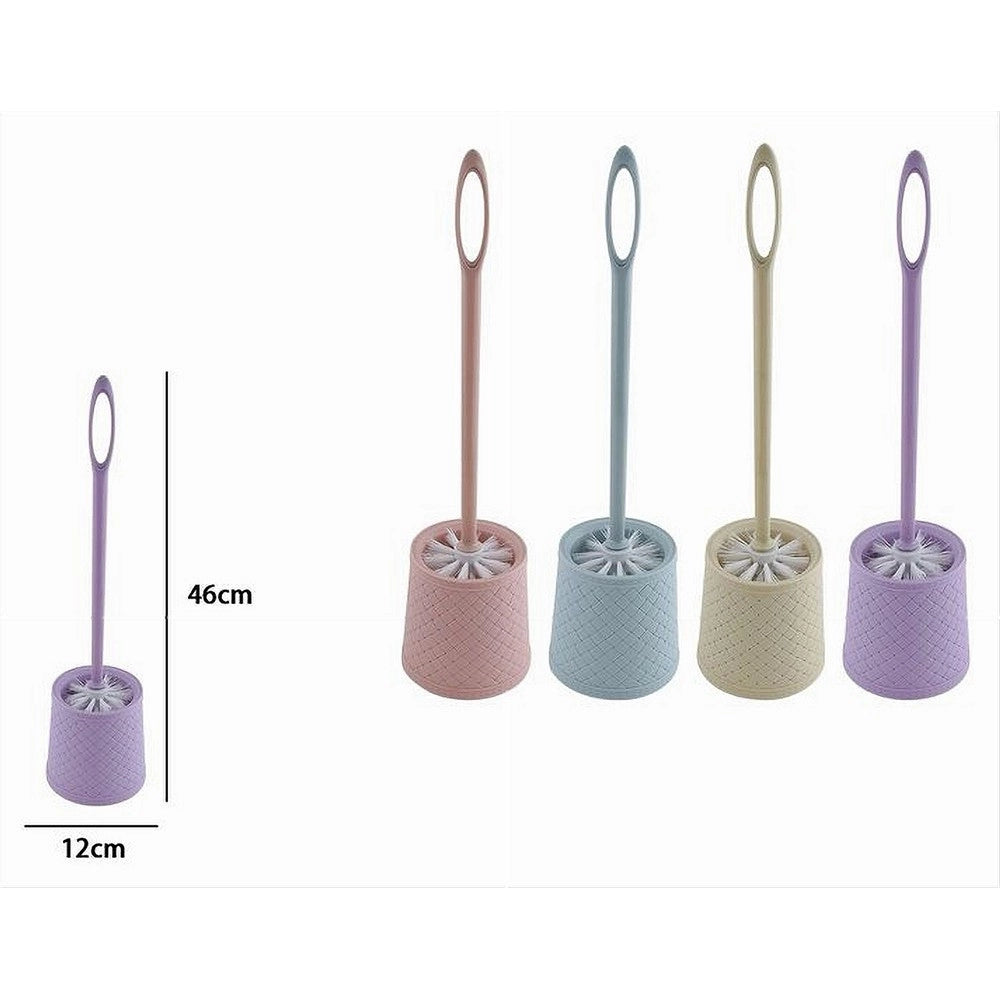 Trade Shop - Portascopino Colorato Intreccio Rigato Per Bagno Wc Toilette Con Scopino 87268 -