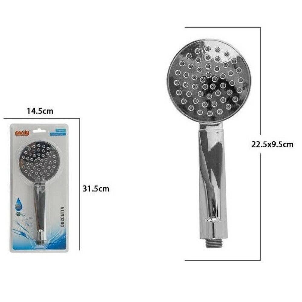 Trade Shop - Doccetta Bagno Doccino Soffione Doccia Cornetta Rotondo Moderno 22.5x9.5cm 69319 -