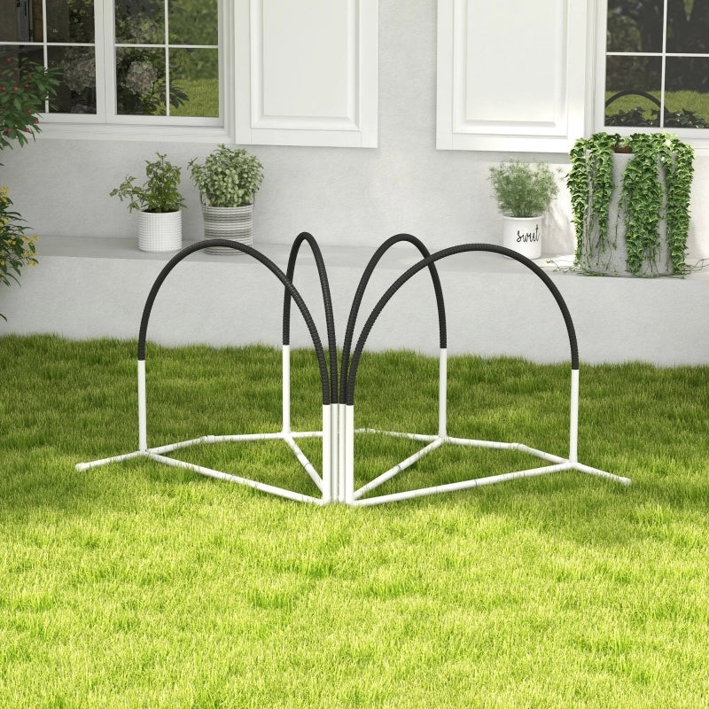 Set per agility dog, accessori per addestramento cani, set agility, 4 pezzi, 89 x 69 x 99 cm, bianco + nero