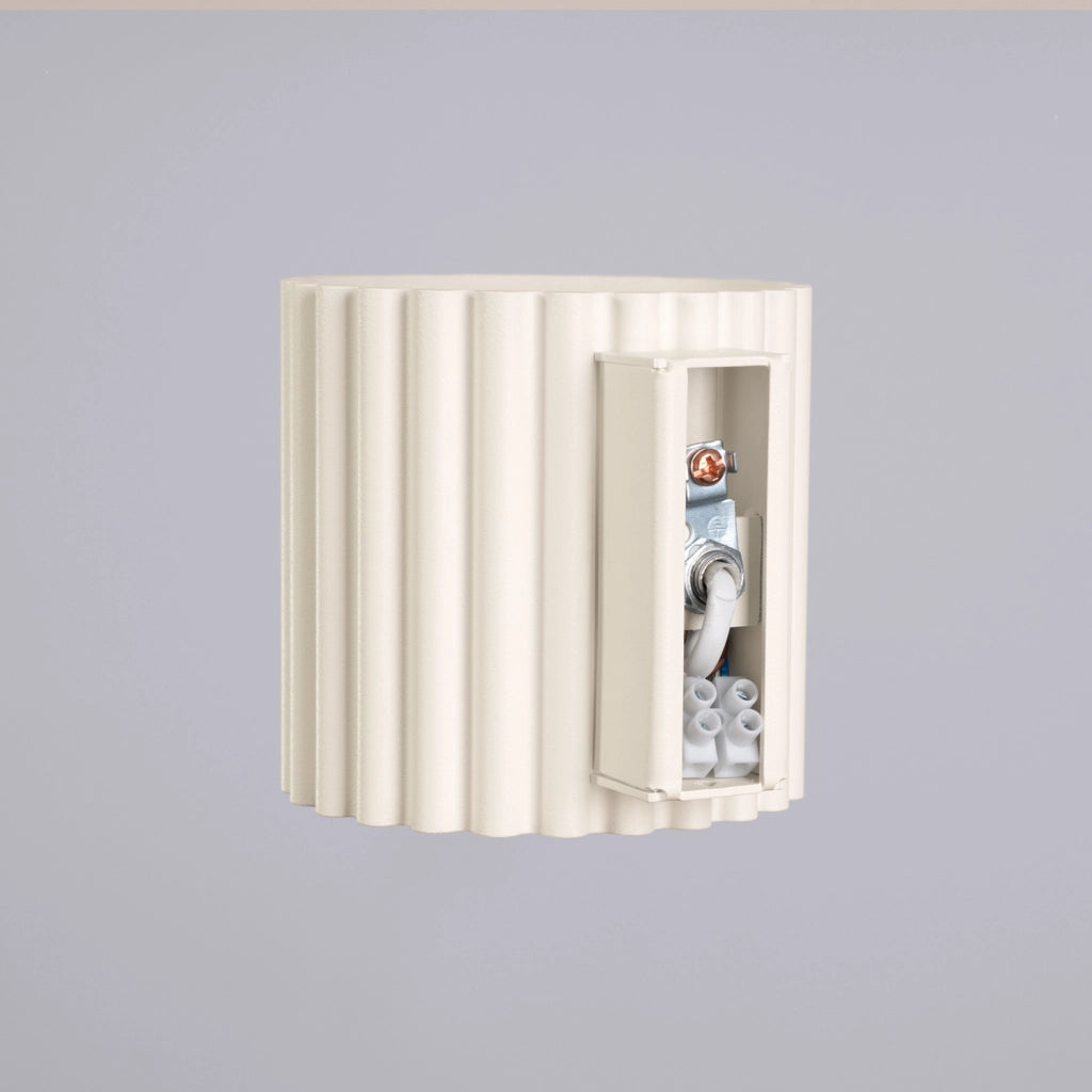 Applique moderna beige tubo rigato 10cm su-giù G9 VISTAO