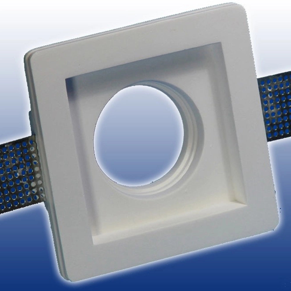Trade Shop - Porta Faretto Fisso In Gesso Ad Incasso Per Lampadine Gu10 Led Quadrato 10x10 Cm -
