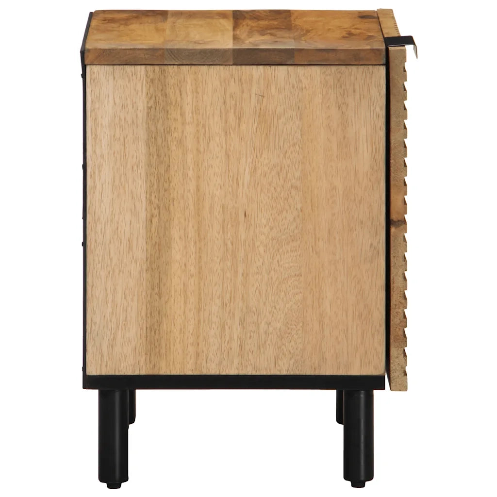 Comodino Marrone 40x33x46 cm in Legno Massello di Mango 4017716