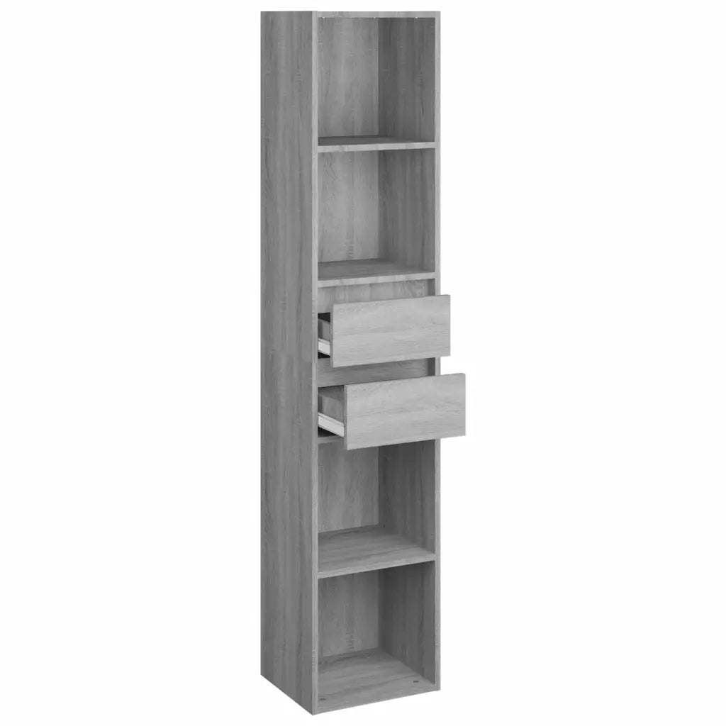 Libreria-Scaffale per Libri-Mobile di Stoccaggio Grigio Sonoma 36x30x171 cm in Legno Multistrato