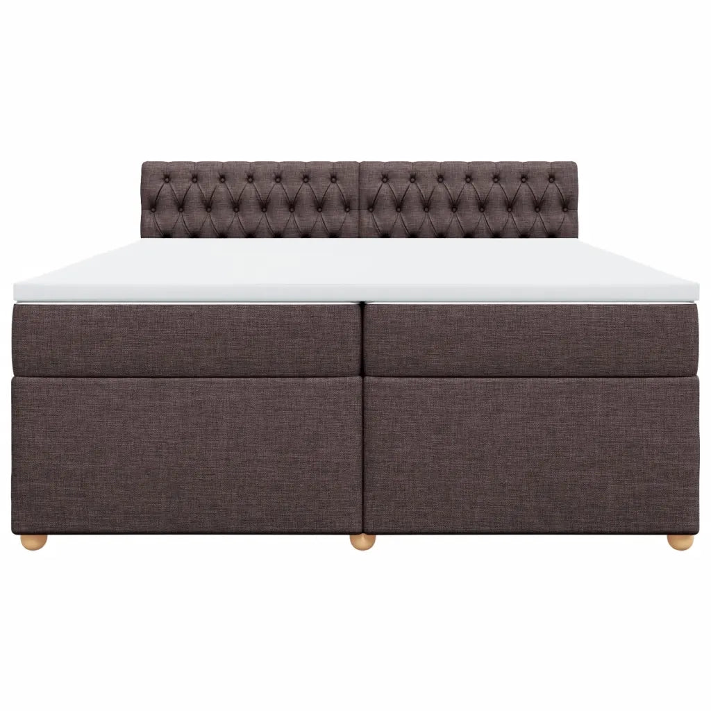 Giroletto a Molle con Materasso Marrone Scuro 200x200cm Tessuto 3286797